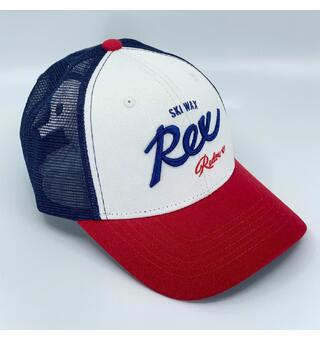 Rex Trucker Cap, White/Blue/Red