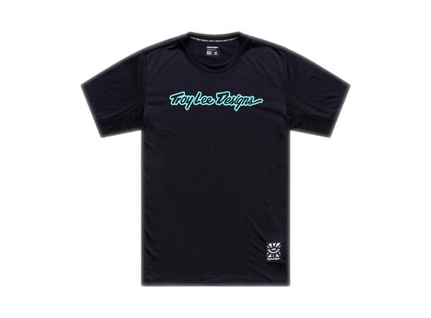 Troy Lee Designs Skyline SS Ride Tee Signature Black/Real Teal