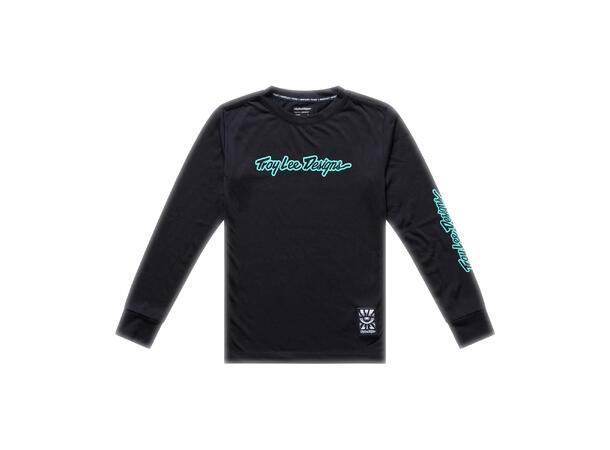 Troy Lee Designs Youth Skyline Ride LS Signature Black/Real Teal