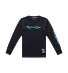 Troy Lee Designs Youth Skyline Ride LS Signature Black/Real Teal