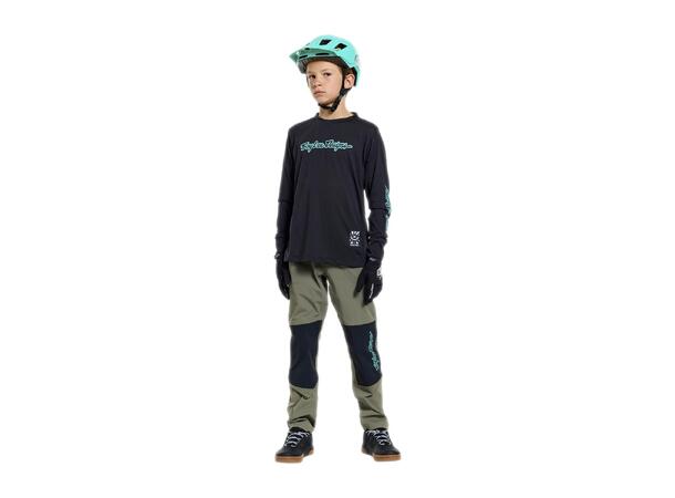 Troy Lee Designs Youth Skyline Ride LS Signature Black/Real Teal