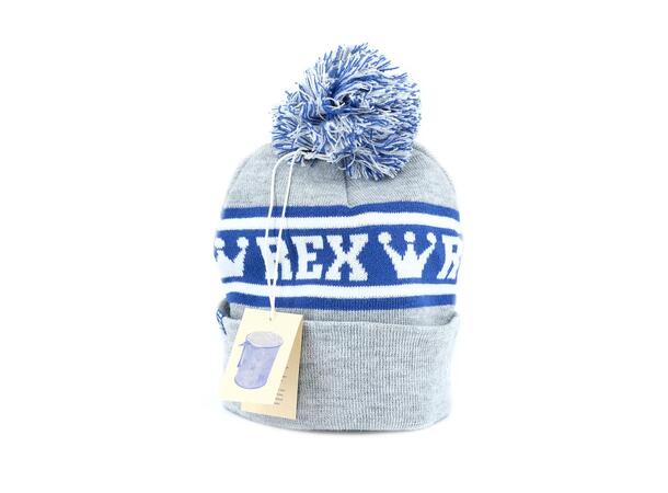 Rex Pom Beanie, Blue/Gray