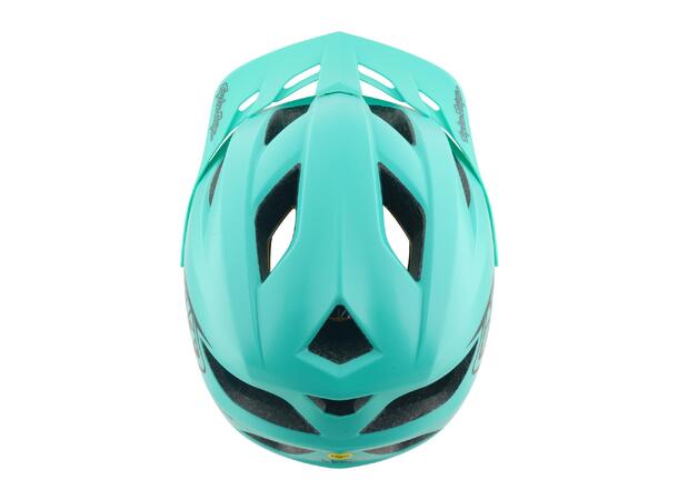 Troy Lee Designs Youth Flowline Helmet Charcoal/Real Teal, One Size (48-53cm)