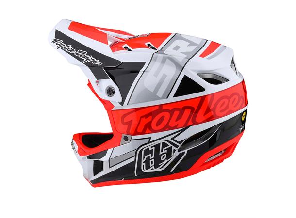 Troy Lee Designs D4 Composite Helmet Team SRAM White / Glo Red