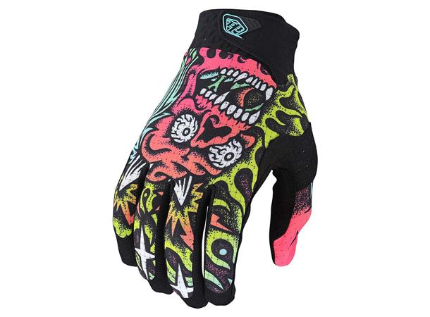 Troy Lee Designs Youth Air Glove Skull Demon Orange / Green