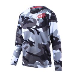 TLD Flowline LS Jersey Youth Spray Camo White