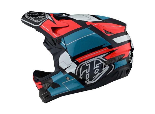 Troy Lee Designs D3 Fiberlite Helmet XL Vertigo Blue/Red, XL