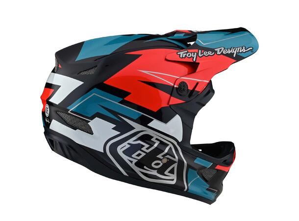 Troy Lee Designs D3 Fiberlite Helmet XL Vertigo Blue/Red, XL
