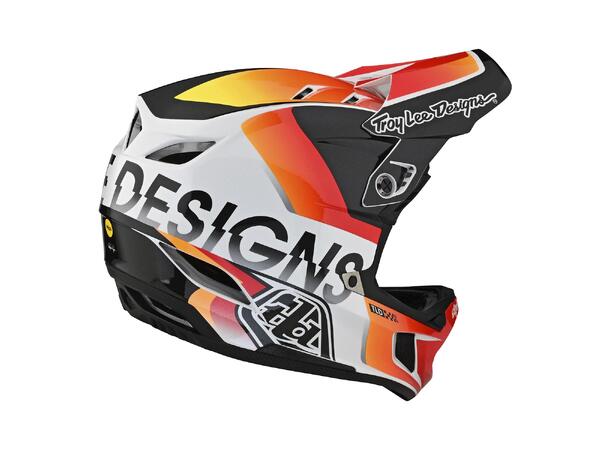 Troy Lee Designs D4 Compos. MIPS Helmet Qualifier White / Orange