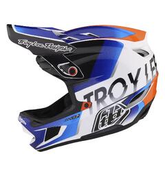 Troy Lee Designs D4 Composite Helmet Qualifier White/Blue