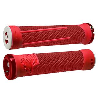 Odi AG2  V2.1 Lock-On Grips Red/Fire Red, w/Red Clamps