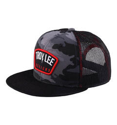 Troy Lee Designs Trucker Bolt Snapback Bolt Patch Black Camo