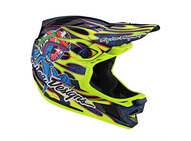 Troy Lee Designs D4 Composite Helmet Eyeball Flo Yellow