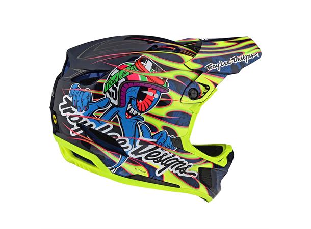 Troy Lee Designs D4 Composite Helmet Eyeball Flo Yellow