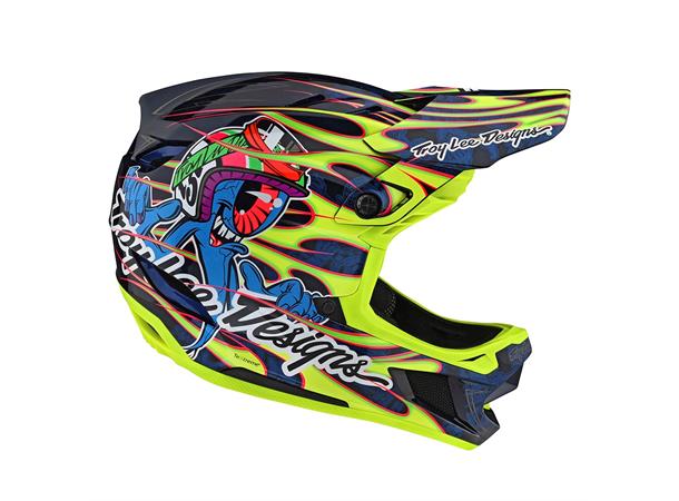 Troy Lee Designs D4 Composite Helmet Eyeball Flo Yellow