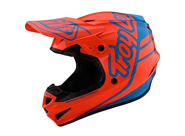 TLD GP Helmet Silhoette Orange/Cyan LG