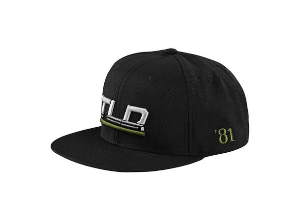 Troy Lee Designs Speed Snapback, Black Flat Bill, Black