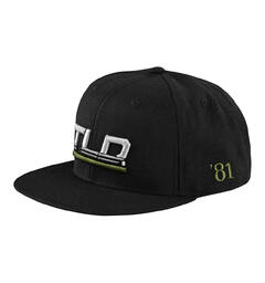 Troy Lee Designs Speed Snapback, Black Flat Bill, Black