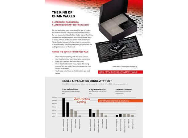 Rex Black Diamond Bicycle Chain Hot Wax 480g