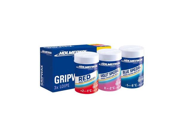 Holmenkol Loipe Grip Wax Set 3 x 45gram