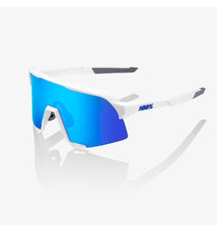 100% S3 Performance Sunglasses Matte White/Hiper Blue Multilayer