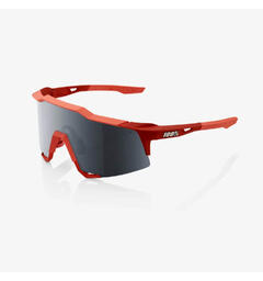 100% Speedcraft Performance Sunglasses Soft Tact Coral/Black Mirror Lens