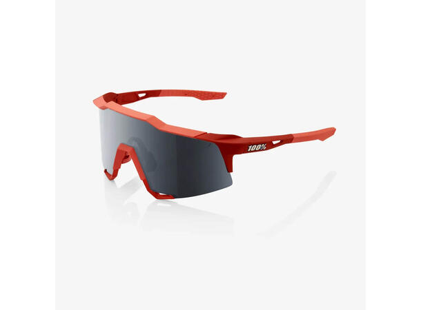 100% Speedcraft Performance Sunglasses Soft Tact Coral/Black Mirror Lens